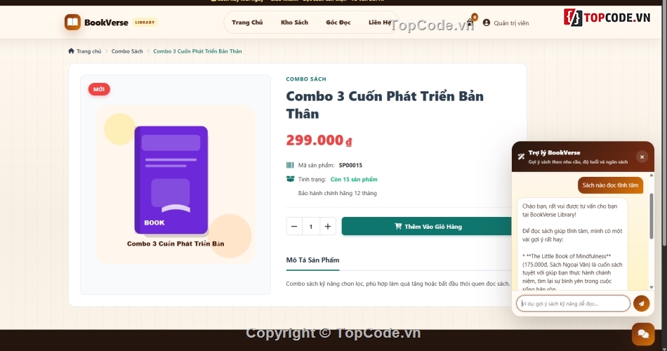 web bán sách,website bán sách,AI